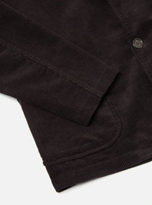 THREE BUTTON JACKET IN LICORICE CORD