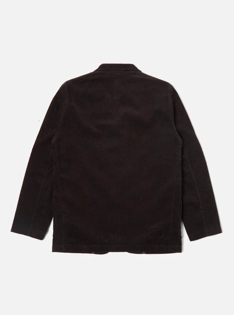 THREE BUTTON JACKET IN LICORICE CORD
