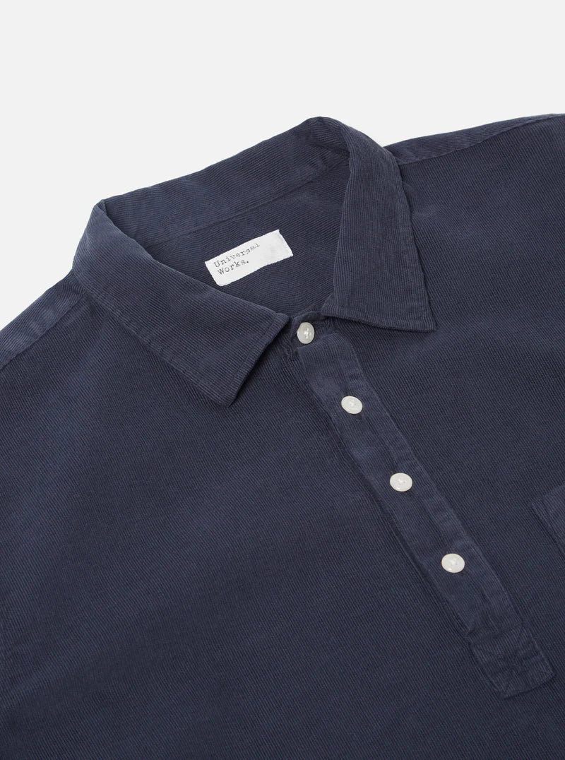 PULLOVER L/S SHIRT IN NAVY SUPER FINE CORD