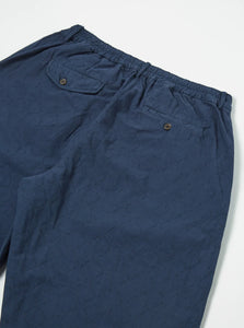 QUILTED OXFORD PANT IN NAVY COTTON