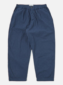 QUILTED OXFORD PANT IN NAVY COTTON