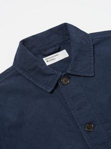 QUILTED COVERALL JACKET IN NAVY COTTON