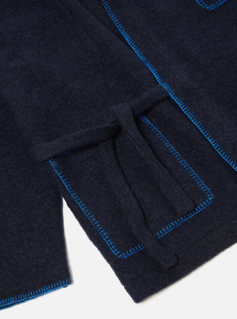 BLANKET KYOTO WORK JACKET IN NAVY STUDIO WOOL MIX